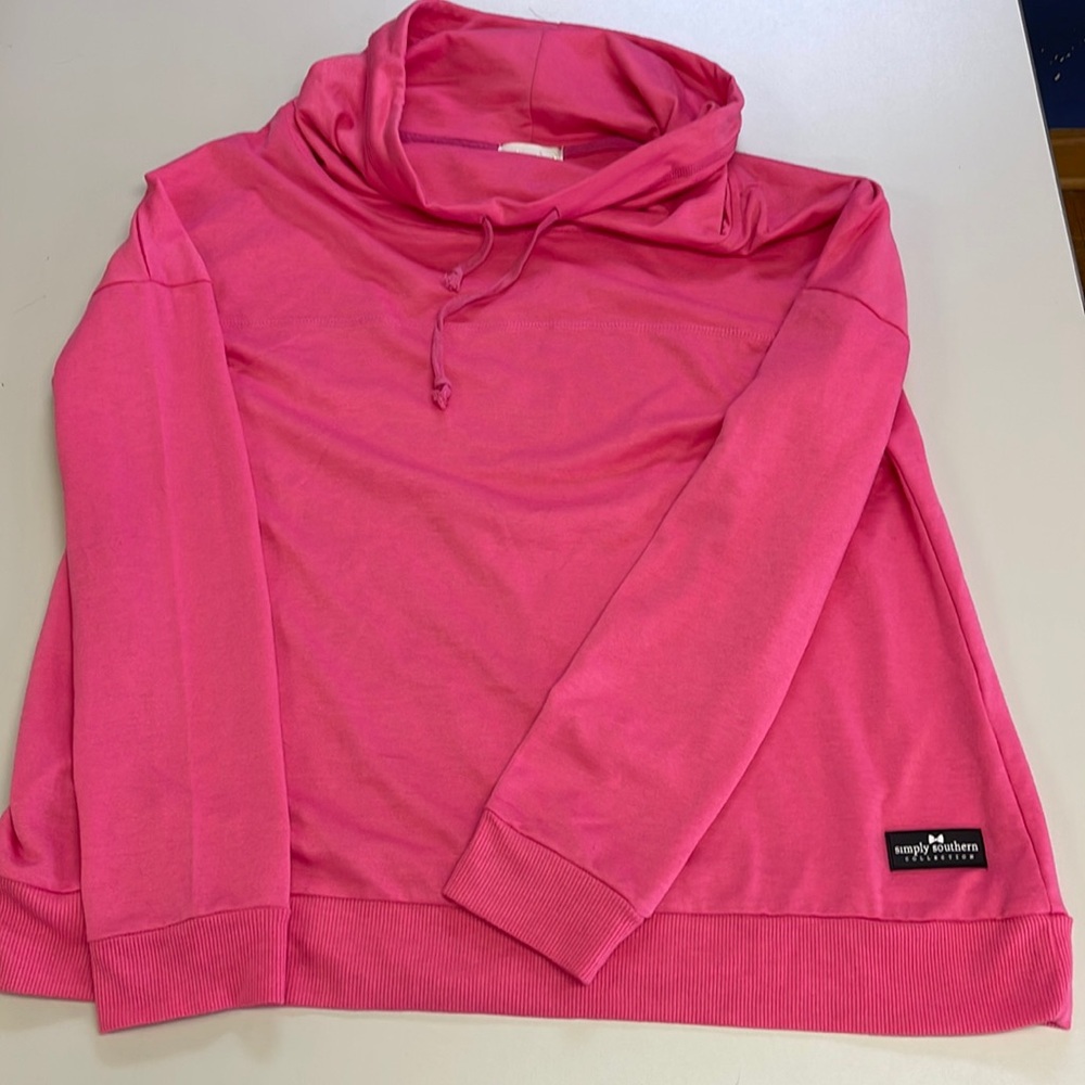 Pink Sumply Southern funnel neck hoodie